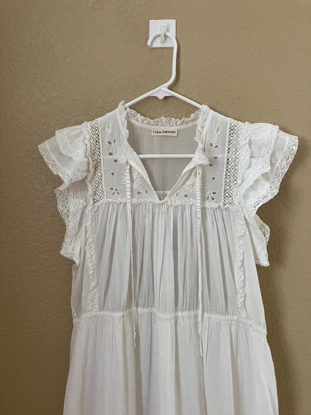 Ulla Johnson Elvina Dress Size 4 Midi Cotton Off White - Picture 2 of 8